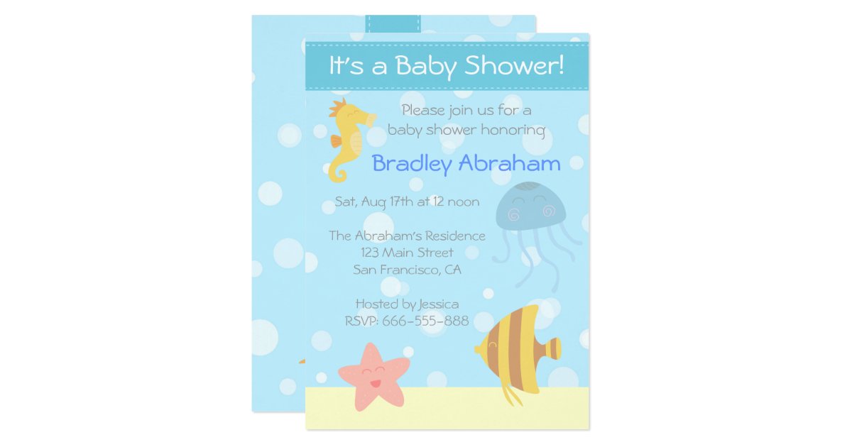 Underwater theme Baby Shower Invite Zazzle