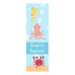 Underwater theme with sea creatures tiny bookmark business card templates