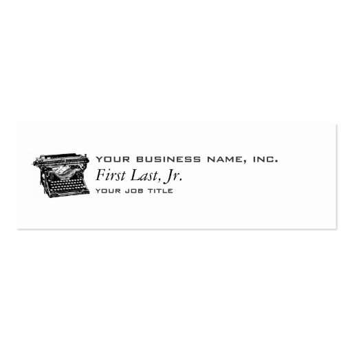 Underwood Typewriter Writer Business Card Templates (front side)