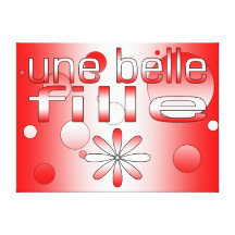 Une Belle Fille Canada Flag Colors Pop Art Gallery Wrapped Canvas