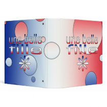 Une Belle Fille France Flag Colors Pop Art Binders