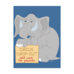 Unemployed Circus Elephant Postcard