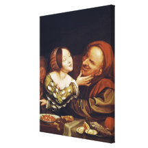 Unequal Love or, The Mismatched Couple Stretched Canvas Print