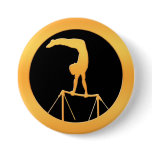 Uneven Bars Gold Gymnast Pinback Button