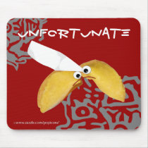 'unfortunate' fortune cookie humorous parody mousepad