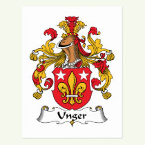 Unger Family Crest Postcard