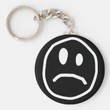 Unhappy face keychain