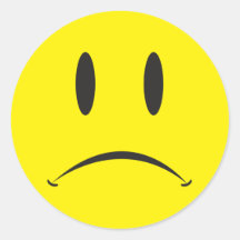 Unhappy Face Round Stickers