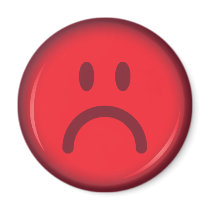 Unhappy smiley face fridge magnets