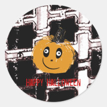 unhingedchainsskatedeck, spikeyjacklantern, Hap... Round Sticker
