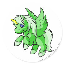 Uni Green Round Stickers