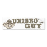 Unibrow Guy with Hat Bumper Sticker