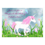 Unicorn and Butterflies Birthday Invitation