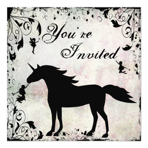 Unicorn and Fairies Magical Birthday Invitation