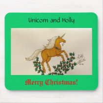 Unicorn and Holly mousepads by codfishlady Unicorn and Holly mousepads