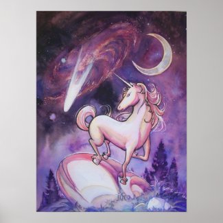 Unicorn and Night Sky print