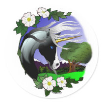 Unicorn and Roses III ©2011 Sticker