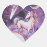 Unicorn and the Night Sky Heart Sticker