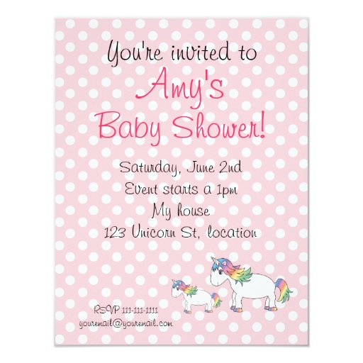 Unicorn baby shower invitation Zazzle