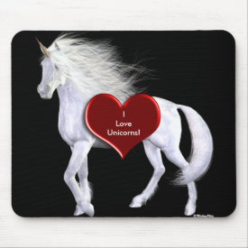 Unicorn Beauty Heart Mousepad 1 mousepad