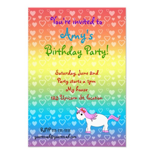 Unicorn birthday invitation
