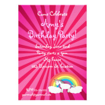 Unicorn birthday invitation