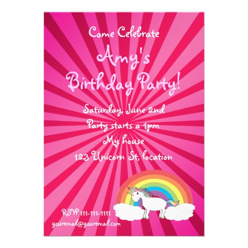 Unicorn birthday invitation