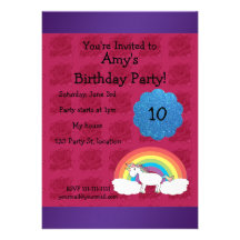 Unicorn birthday invitation