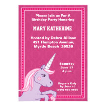 Unicorn Birthday Invitation
