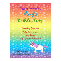 Unicorn birthday invitation