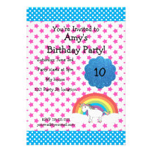 Unicorn birthday invitation