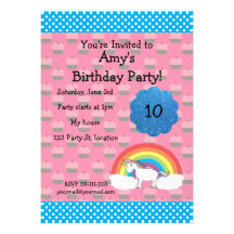 Unicorn birthday invitation