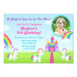 Unicorn Birthday Invitation 5x7 Photo Card