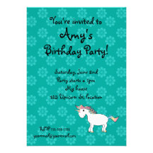 Unicorn birthday invitation flowers