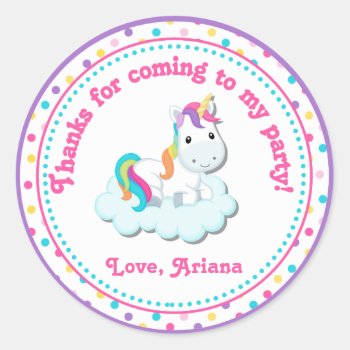 Unicorn Birthday Party Favor Tag Sticker