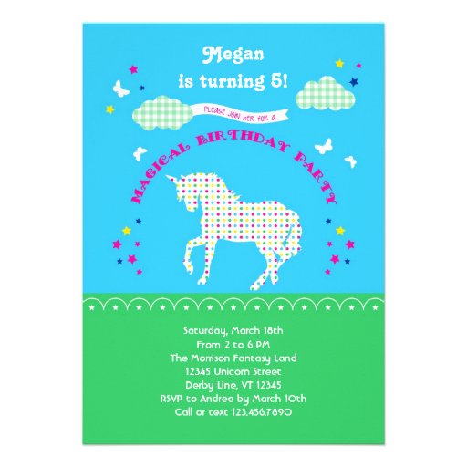 Unicorn Birthday Party Invitation