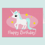 Unicorn birthday wishes customisable card cards