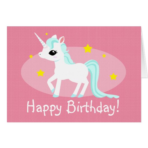 Unicorn birthday wishes customisable card