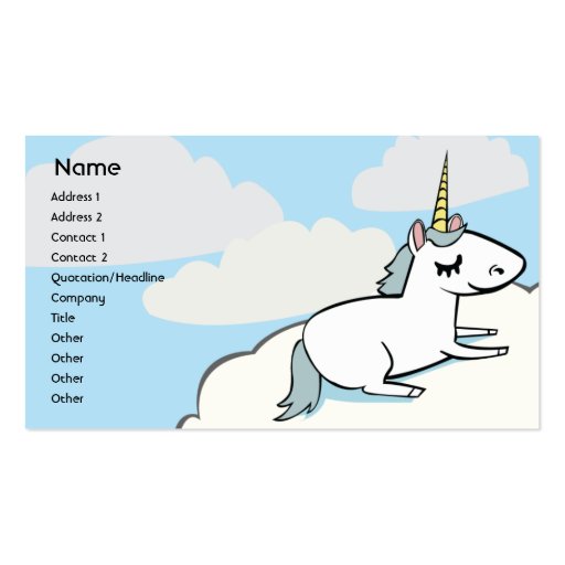 Unicorn - Business Business Card Templates (front side)