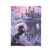 Unicorn Castle magical mythical fairytale fantasy Fleece Blanket