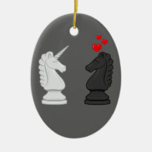 Unicorn Chess Knight Ornaments