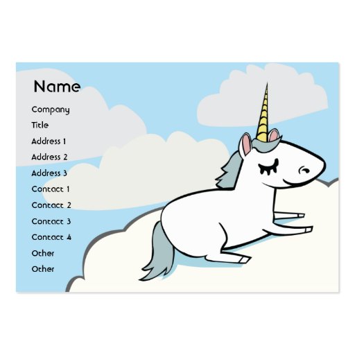 Unicorn - Chubby Business Card Template (front side)