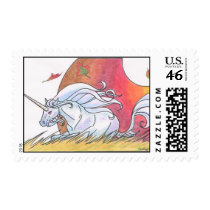 Unicorn Cycle: Autumn ©1999 postage by smilodonart Unicorn Cycle: Autumn ©1999 postage