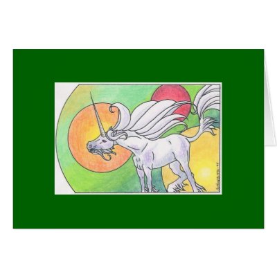 Unicorn Cycle - Spring ©1999 Card by smilodonart