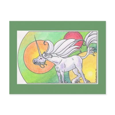 Unicorn Cycle - Spring ©1999 Post Card by smilodonart