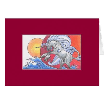 Unicorn Cycle - Summer ©1999 Greeting Card by smilodonart
