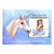Unicorn Dreams 12th Birthday - Customize Custom Announcement