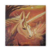 Unicorn & Faery - Magnet by SusanRodio Unicorn & Faery - Magnet