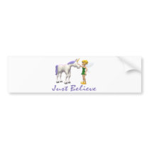 Unicorn & Fairy Just Believe Bumper Stickers
