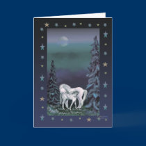 Unicorn Family Christmas Card